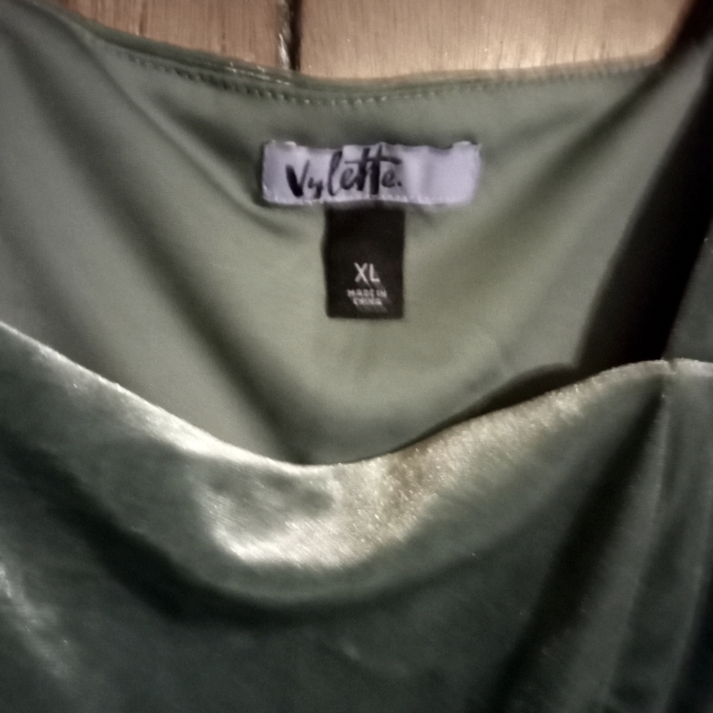 VYLETTE BRAND VELOUR BLUE BLOUSE SIZE XL